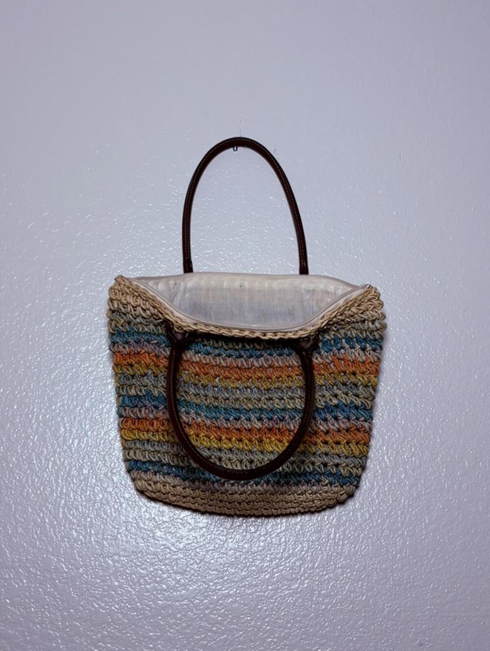 Woven Tote Bag Large Chocolate Brown Shoulder Bag Minimalist Weave Handbag